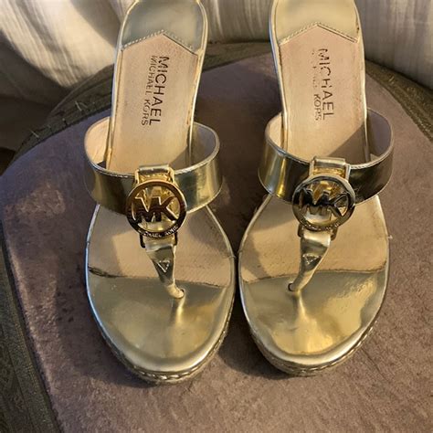 michael kors gold sandals|poshmark michael kors gold sandals.